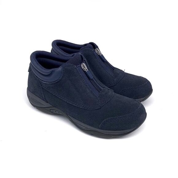 AETREX Suede Ankle Boot Navy 6 - Picture 1 of 9